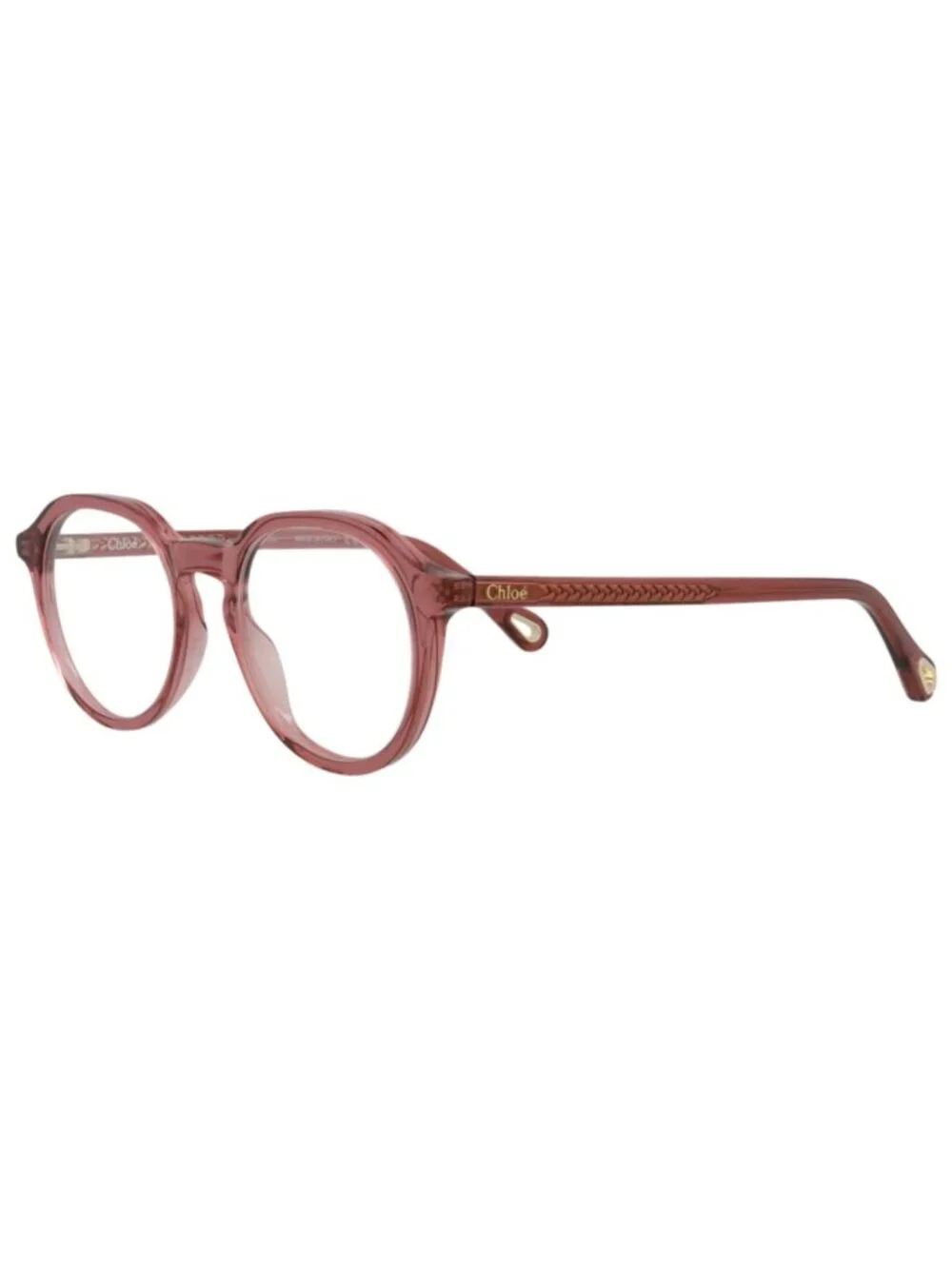 New Chloé Women's Eyeglasses Round Oval Bio Acetate Frame Pink Pink Transparent